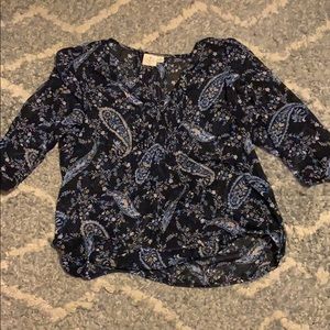St Johns Bay navy blue blouse